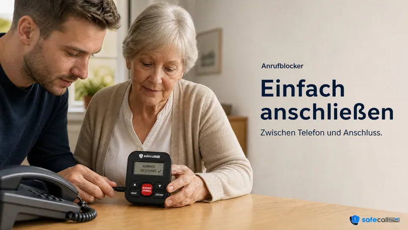 Anrufblocker: Einfach anschließen. Zwischen Telefon und Anschluss.