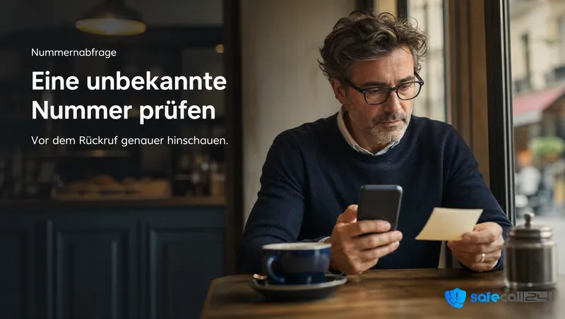 Nummernabfrage: Eine unbekannte Nummer prüfen. Vor dem Rückruf genauer hinschauen.