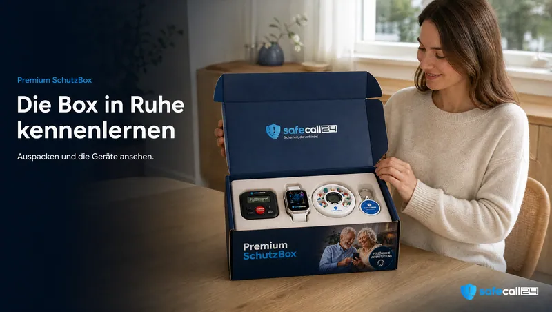 Premium SchutzBox: Die Box in Ruhe kennenlernen. Auspacken und die Geräte ansehen.