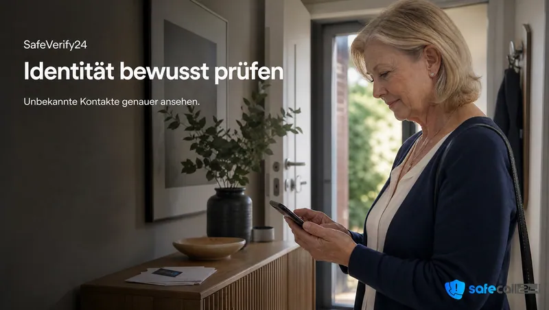 SafeVerify24: Identität bewusst prüfen. Unbekannte Kontakte genauer ansehen.