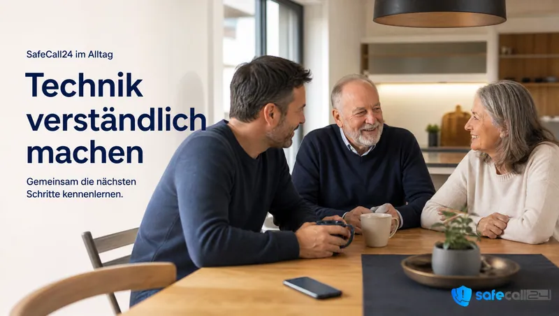 SafeCall24: Technik verständlich machen. Gemeinsam die nächsten Schritte kennenlernen.