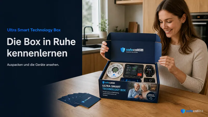Ultra Smart Technology Box: Die Box in Ruhe kennenlernen. Auspacken und die Geräte ansehen.